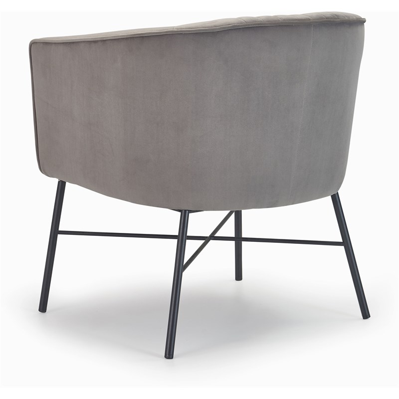Adore Decor Leone Modern Tufted Velvet Accent Chair in Gray