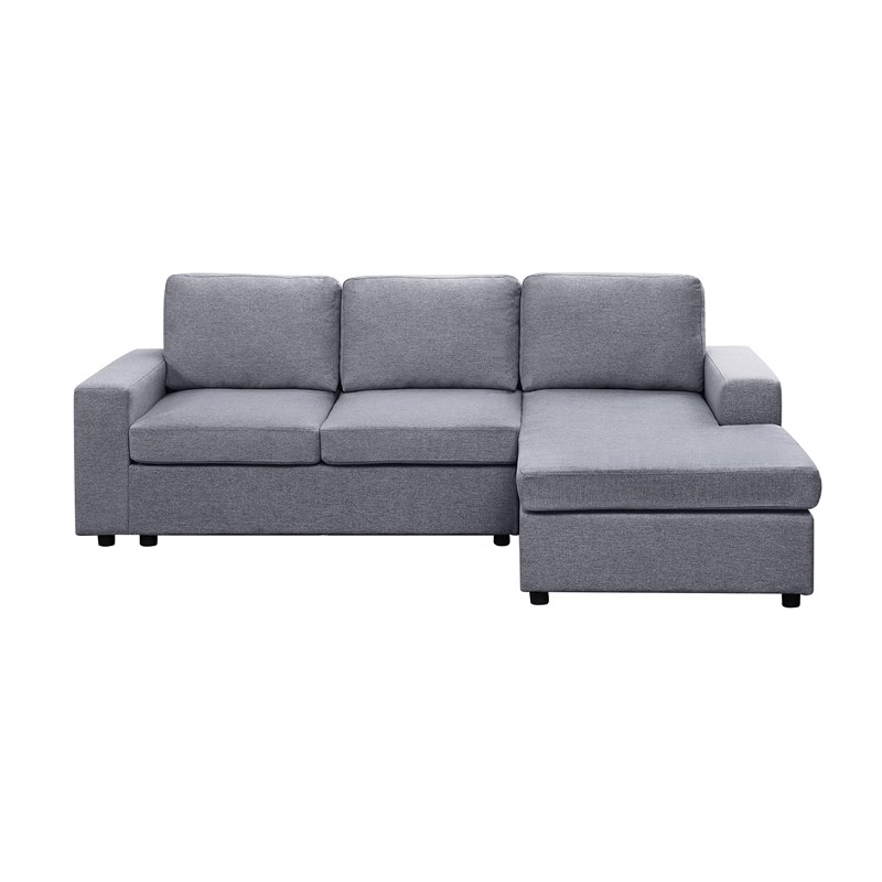 Newlyn Linen Fabric Reversible Sectional Sofa Chaise In Light Gray D6202 1