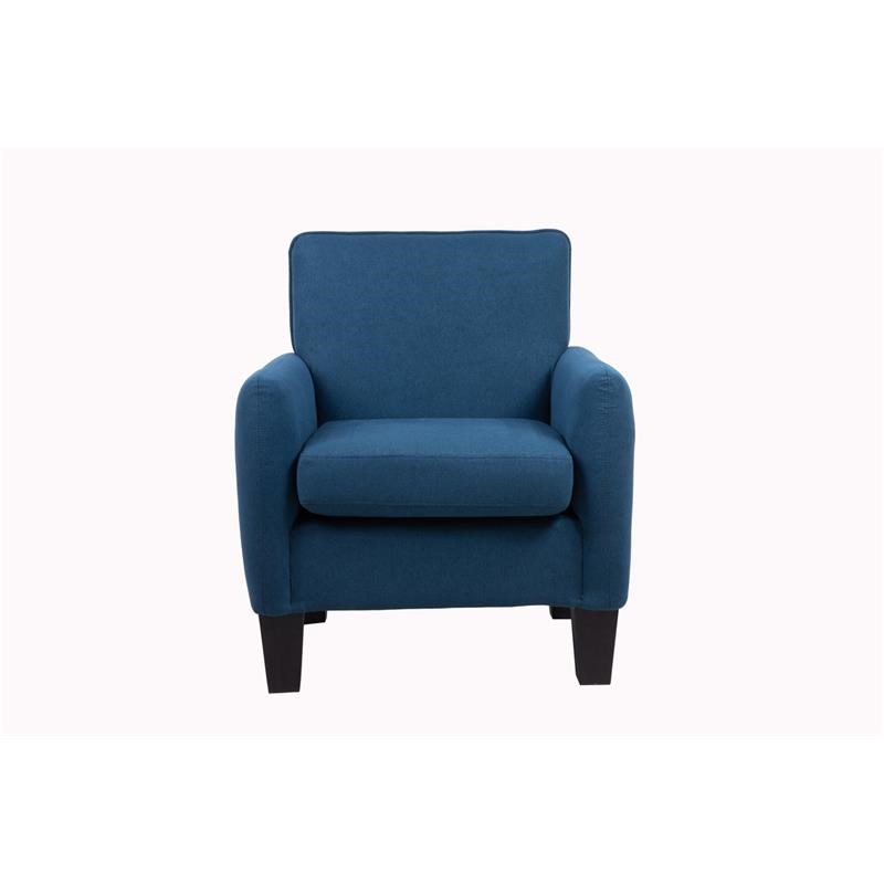 Lilola Home Mia Linen Fabric Accent Arm Club Style Chair in Blue
