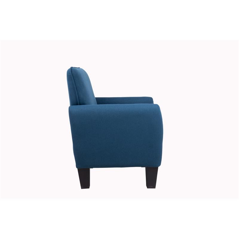 Lilola Home Mia Linen Fabric Accent Arm Club Style Chair in Blue