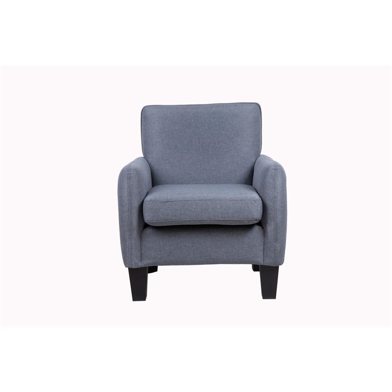 Lilola Mia Linen Fabric Accent Club Contemporary Arm Chair in Dark Gray