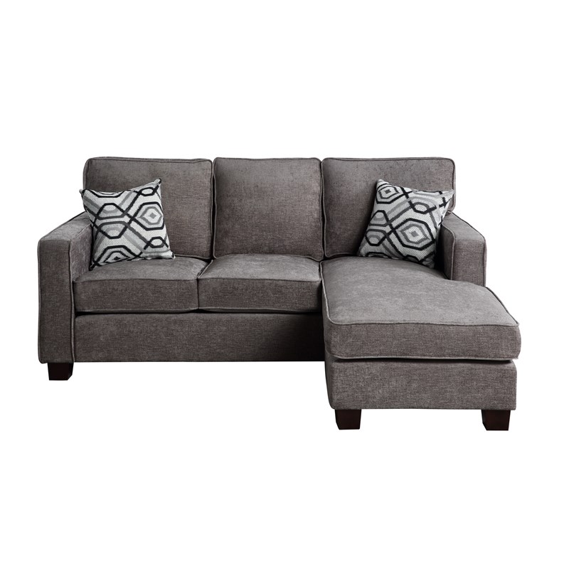 Isaac Linen Fabric Sectional Sofa Chaise With Usb Port And Pillows In Gray 81812 - 96 Inch Sectional Sofa With Chaise Isaac Linen Fabric Sectional Sofa Chaise With Usb Port And Pillows In Gray 81812 - 96 Inch Sectional Sofa With Chaise