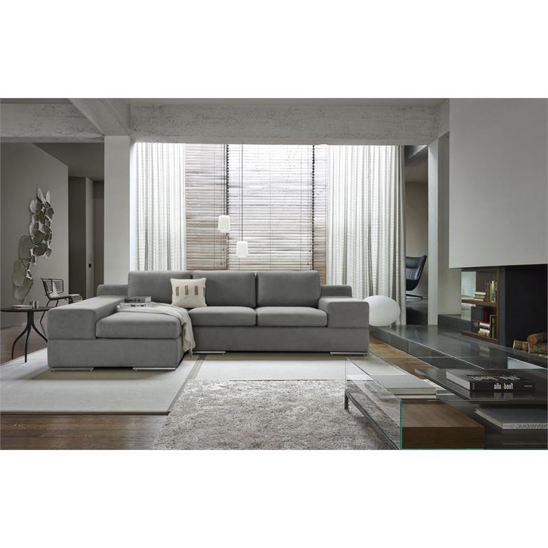 Romeo Light Gray Woven Fabric Sectional Sofa With Left Hand Facing Chaise 89280 - Large Linen Fabric Sectional Sofa With Left Facing Chaise Lounge Romeo Light Gray Woven Fabric Sectional Sofa With Left Hand Facing Chaise 89280 - Large Linen Fabric Sectional Sofa With Left Facing Chaise Lounge