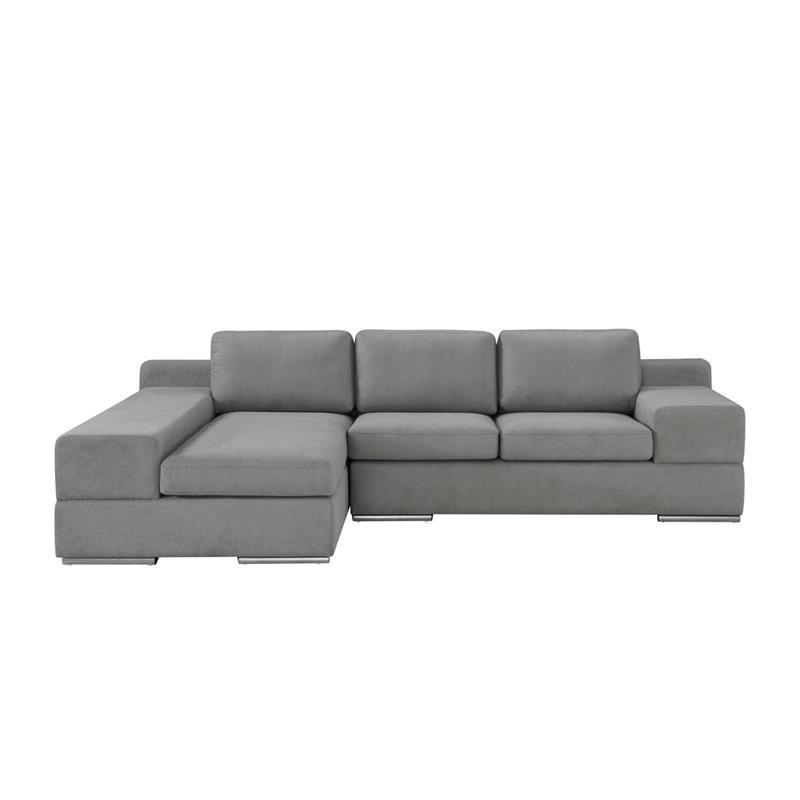 Romeo Light Gray Woven Fabric Sectional Sofa With Left Hand Facing Chaise 89280 - Large Linen Fabric Sectional Sofa With Left Facing Chaise Lounge Romeo Light Gray Woven Fabric Sectional Sofa With Left Hand Facing Chaise 89280 - Large Linen Fabric Sectional Sofa With Left Facing Chaise Lounge