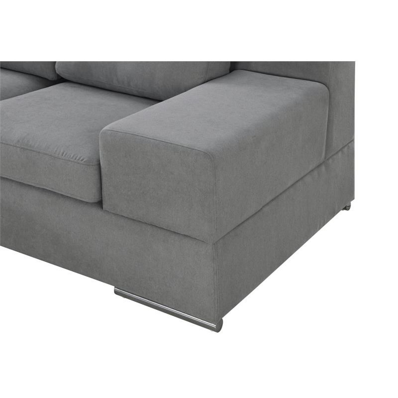 Romeo Light Gray Woven Fabric Sectional Sofa With Left Hand Facing Chaise 89280 - Large Linen Fabric Sectional Sofa With Left Facing Chaise Lounge Romeo Light Gray Woven Fabric Sectional Sofa With Left Hand Facing Chaise 89280 - Large Linen Fabric Sectional Sofa With Left Facing Chaise Lounge