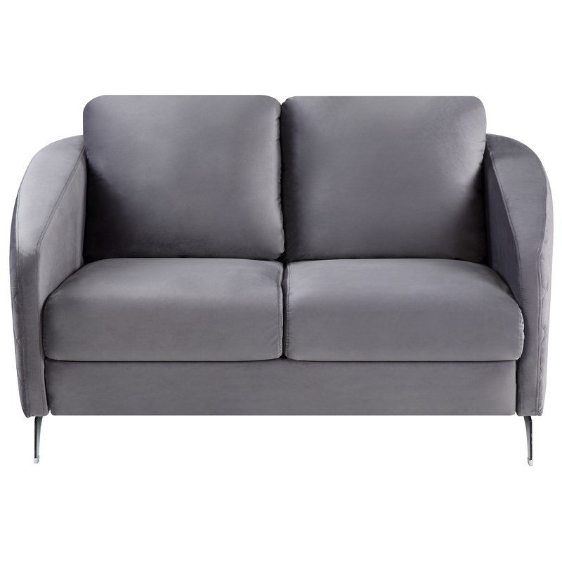 Lilola Home Sofia Gray Velvet Elegant Modern Chic Loveseat Couch
