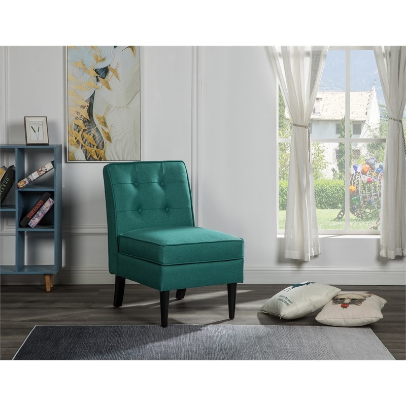 Oliver Green Fabric Storage Accent Chair with Flip Top Storage