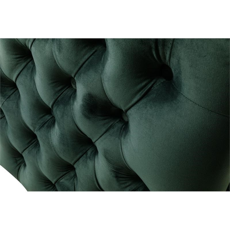 Bayberry Green Velvet Chair with 1 Pillow