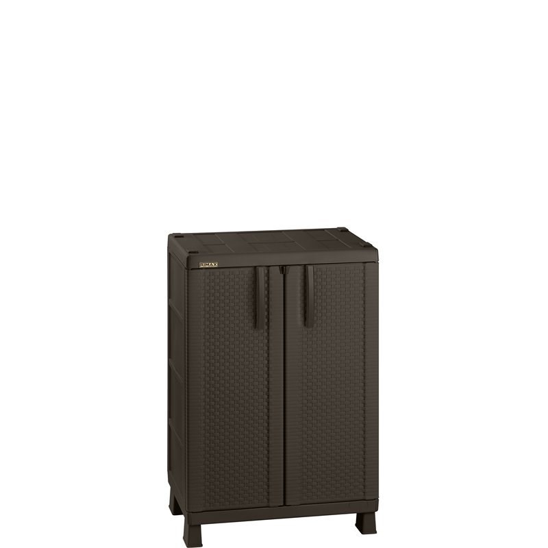 Rimax Brown Resin Rattan Compact Cabinet
