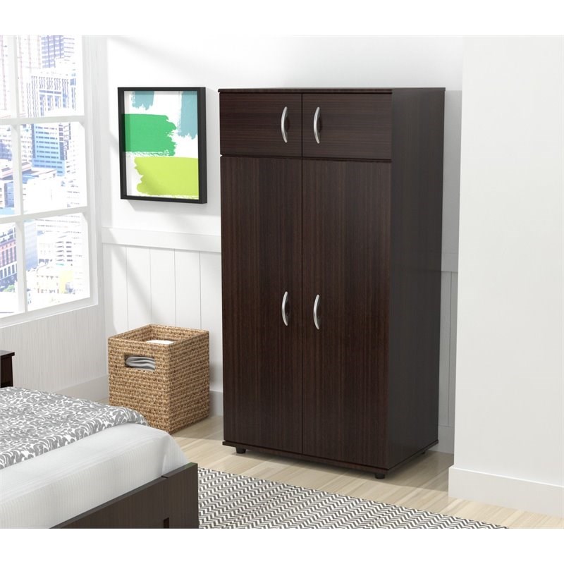 Inval America Four Door Espresso Wardrobe Armoire Homesquare