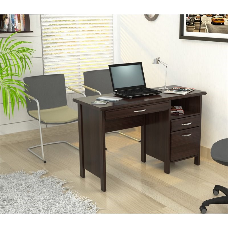 Inval America Espresso Soft Form Computer Desk Homesquare