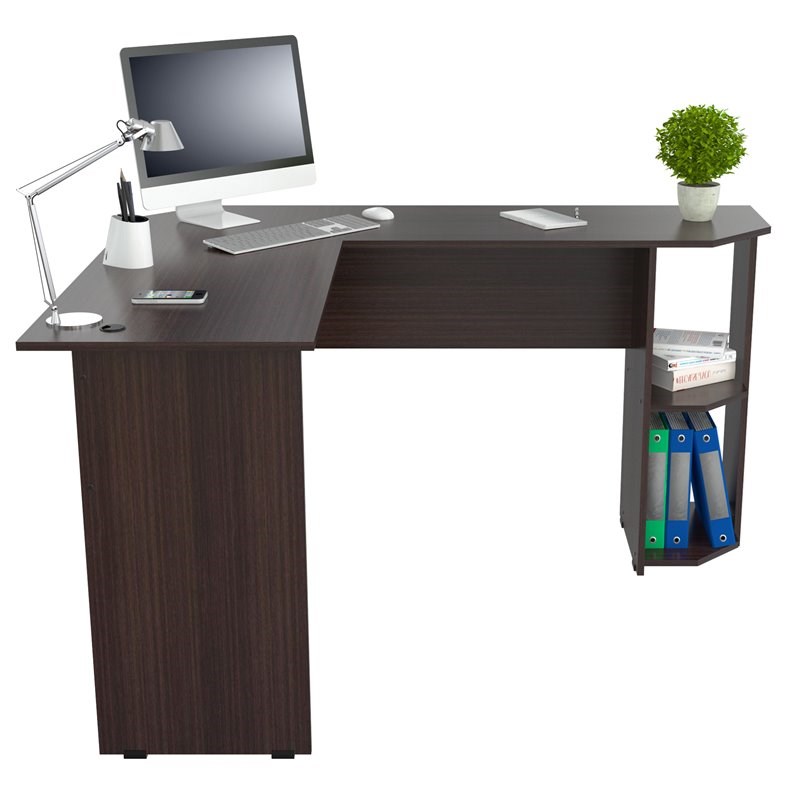 Inval Merlin Espresso L-Shaped Desk