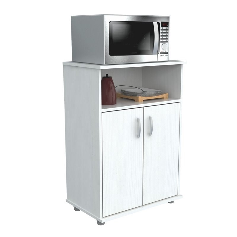 Inval White Microwave Cabinet