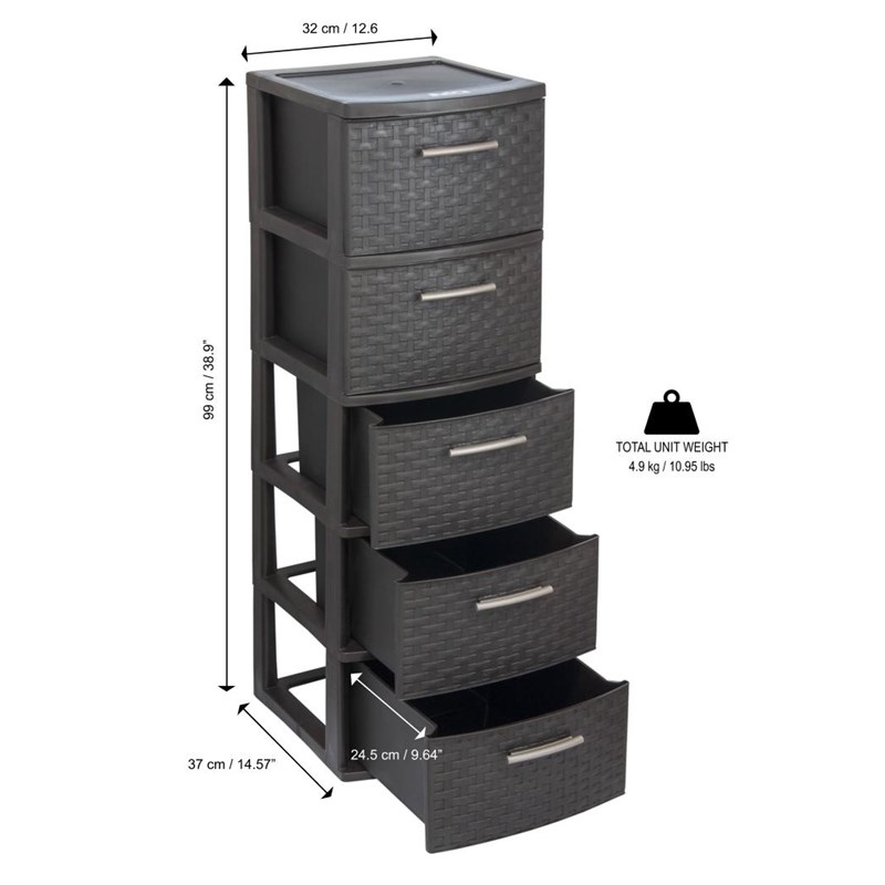 MQ INFINITY 5-Drawer Storage Cabinet in Espresso