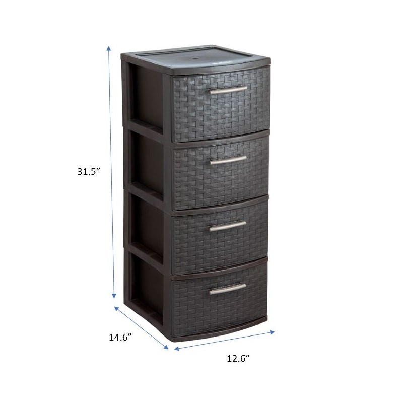 MQ INFINITY 4-Drawer Storage Cabinet in Espresso | Homesquare