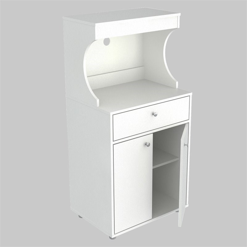 Inval GALLEY  Kitchen/Microwave Storage Cabinet in White Engineered Wood