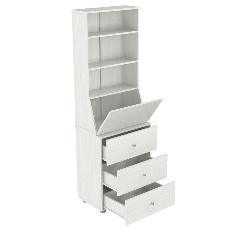 Inval 3 Shelf Bookcase in Washed Oak Engineered Wood