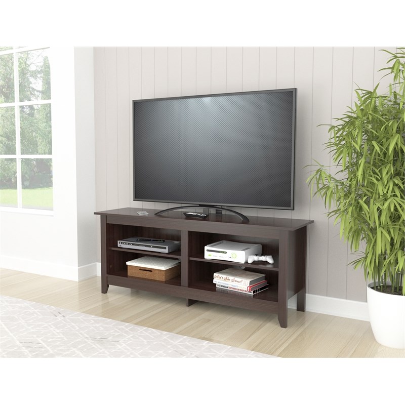 Inval Engineered Wood TV Stand in Espresso