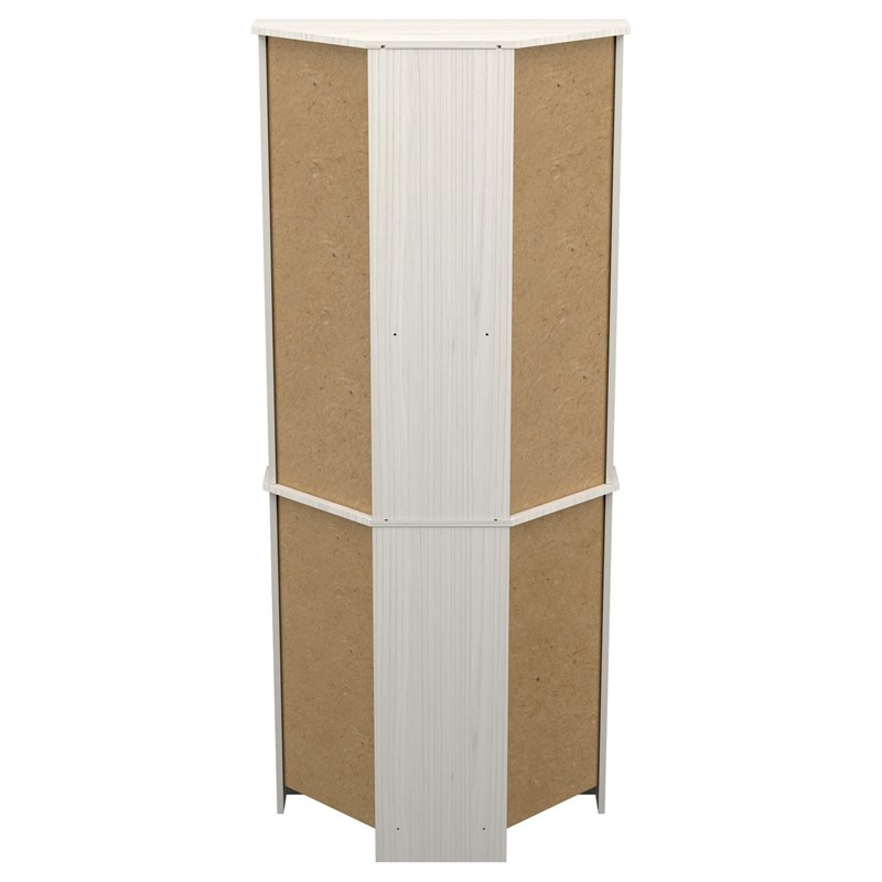 Inval 4-Door Engineered Wood Corner Pantry Storage Cabinet in Washed Oak