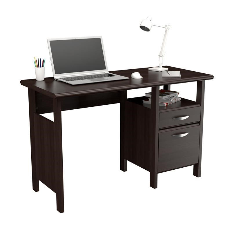 Inval 1-Drawer Writing Desk with Cabinet in Espresso