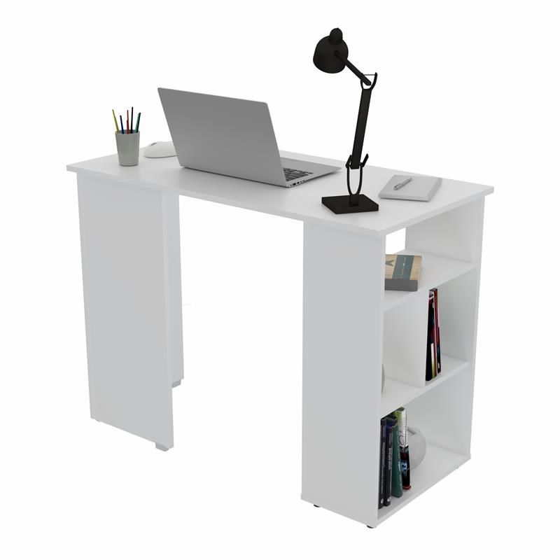 Inval Merlin 3-Shelf Computer Desk in White