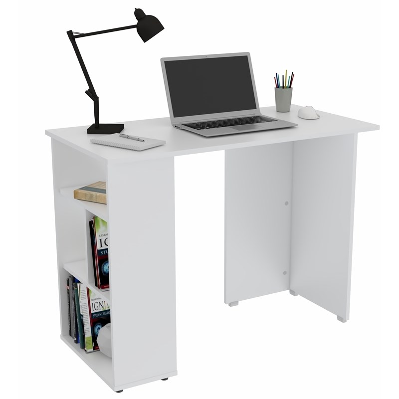 Inval Merlin 3-Shelf Computer Desk in White