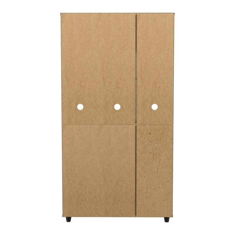 Inval 3-Drawer 6-Shelf Garage Storage Cabinet Dark Gray and Maple