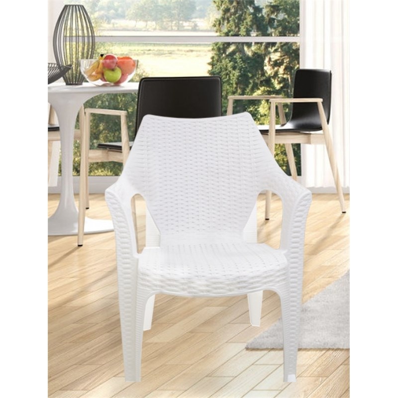 Inval Indoor/Outdoor Comfort Chair 4-Pack in White