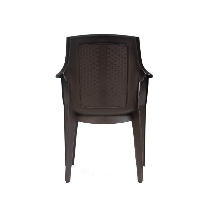Inval Plastimas Outdoor Dining Chairs 4-Pack in Espresso