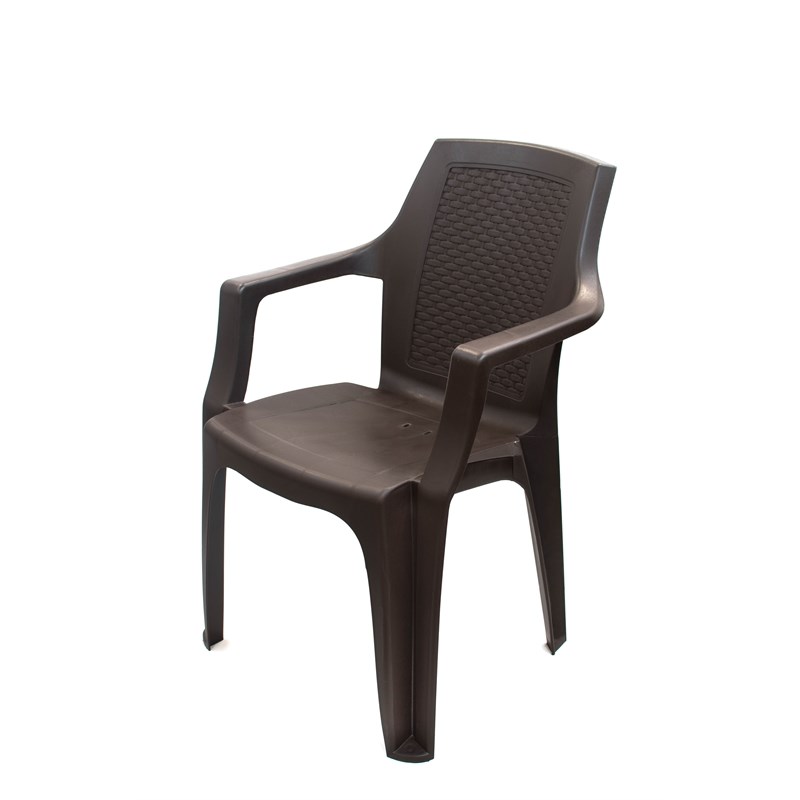 Inval Plastimas Outdoor Dining Chairs 4-Pack in Espresso