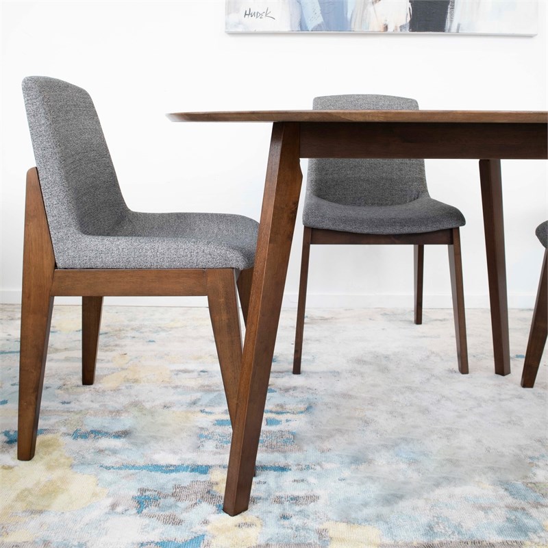 Mid Century Modern Levi Light Gray Fabric Dining Chair (Set of 2)