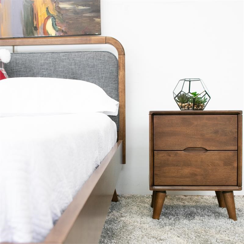 midcentury modern edie brown walnut wood nightstand ash8982