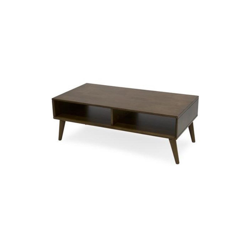 Dane Mid-Century Modern rectangular Solid Wood Coffee Table  in Brown