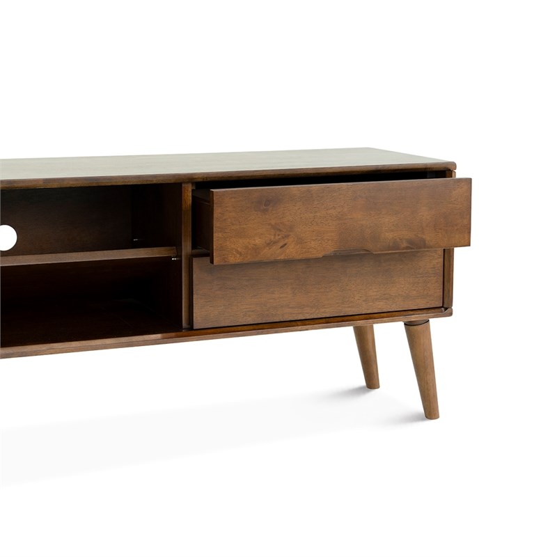 Lennon Mid-Century Modern  TV Stand  in Brown for TVs up to 65