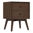 Francesca Mid Century Modern Walnut Nightstand Bed Side Tables with 2 Drawers