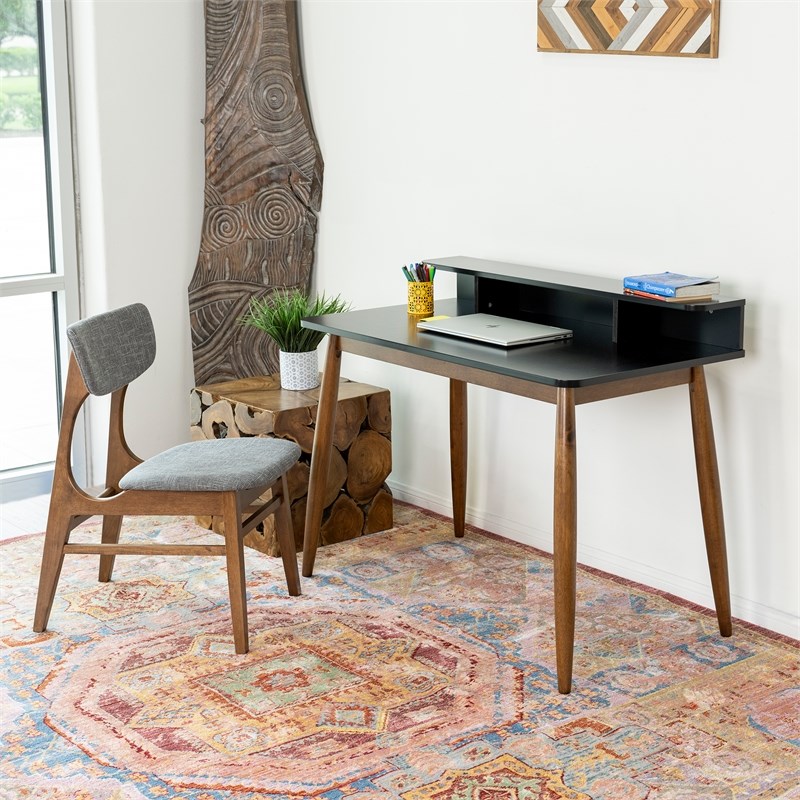 mid century modern phoenix walnut brown study desk ash3266