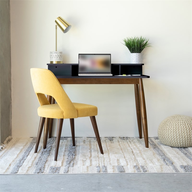 mid century modern phoenix walnut brown study desk ash3266