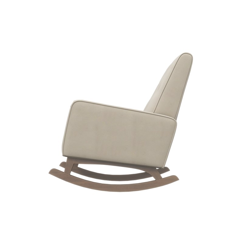 Dalston Mid-Century Modern Tight Back Fabric Rocking Chair in Beige