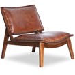 Mid Century Modern Debra Leather Accent Chair in Tan Cognac