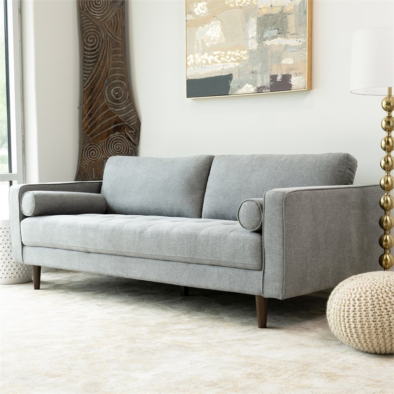 mid century modern demi light gray sofa ash2781