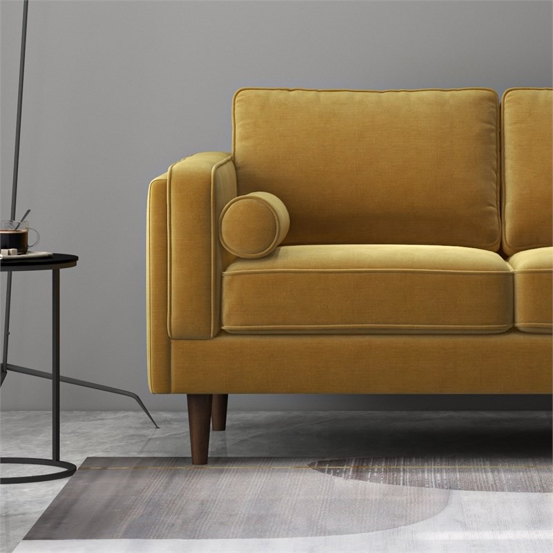 Hudson Mid-Century Modern Velvet Sofa 86