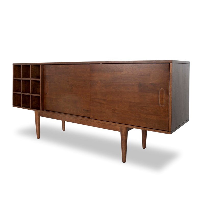 Odell Mid-Century Modern  TV Stand in Brown for TVs up to 65