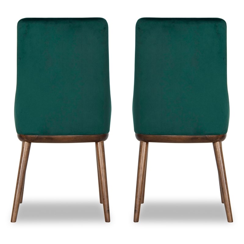 mid century modern grayson green dining chair (set of 2) - ash3313