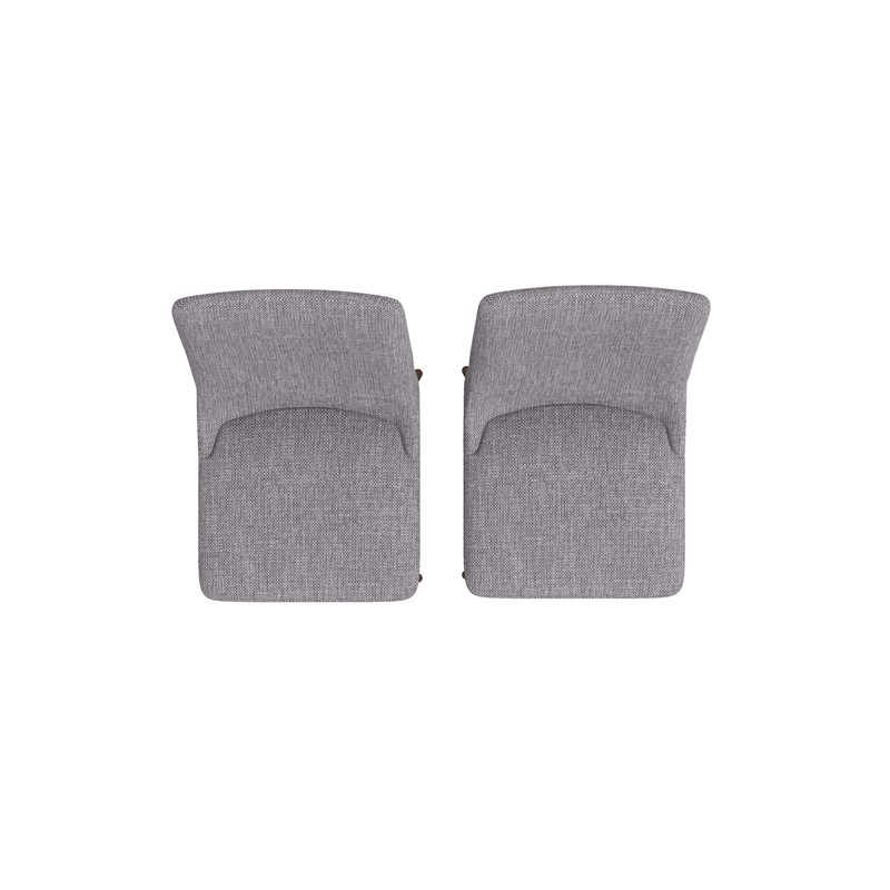 Grayson Mid-Century Modern  Polyester Blend Dining Chair  in Grey (Set of 2)