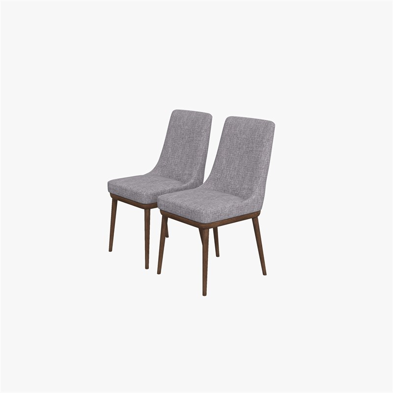 Grayson Mid-Century Modern  Polyester Blend Dining Chair  in Grey (Set of 2)