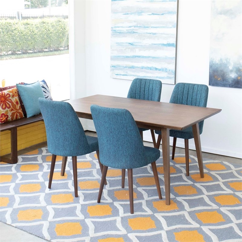 mid century modern joy blue dining chair (set of 2) ash3362