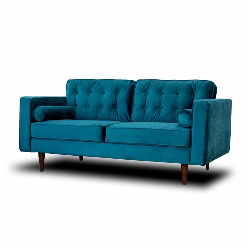 mid century modern harriet loveseat turquoise sofa ash2819