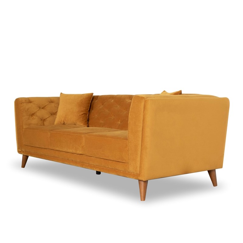 Mid Century Modern Moolen Yellow Sofa Ash4376
