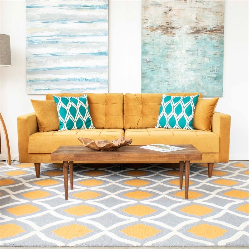mid century modern deven yellow sofa ash4375