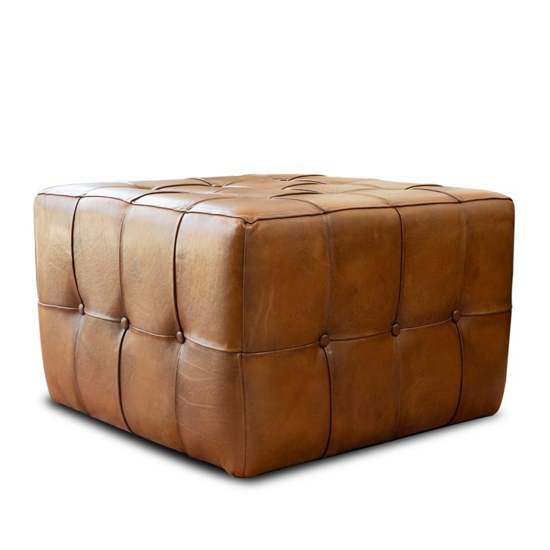 Bumble Mid Century Modern 27 5 Inch, Large Square Leather Ottoman